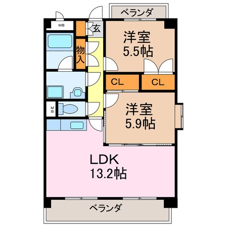 レージュ神の倉の物件間取画像